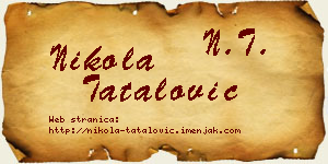 Nikola Tatalović vizit kartica